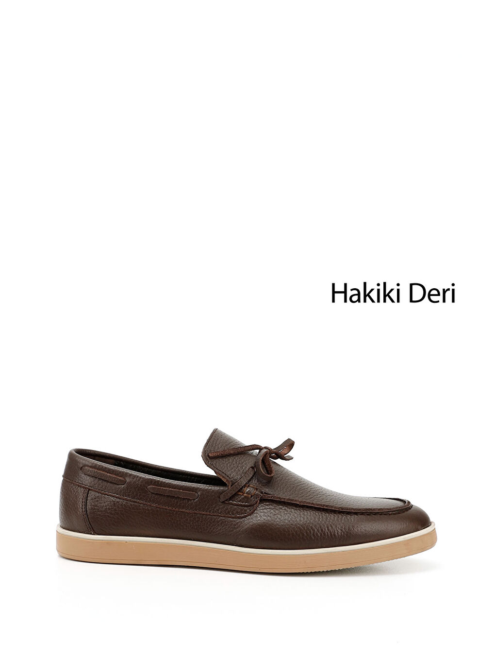 Kahverengi Erkek KIZIL KAHVE Fiyonklu Hakiki Deri Loafer Ayakkabı