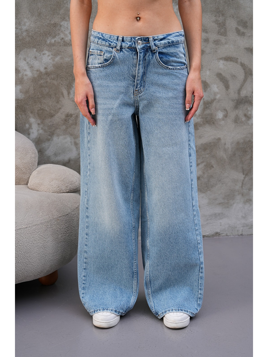 Miami Mavi Straight Wide Kadın Jean