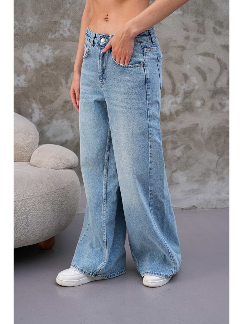 Miami Mavi Straight Wide Kadın Jean-6