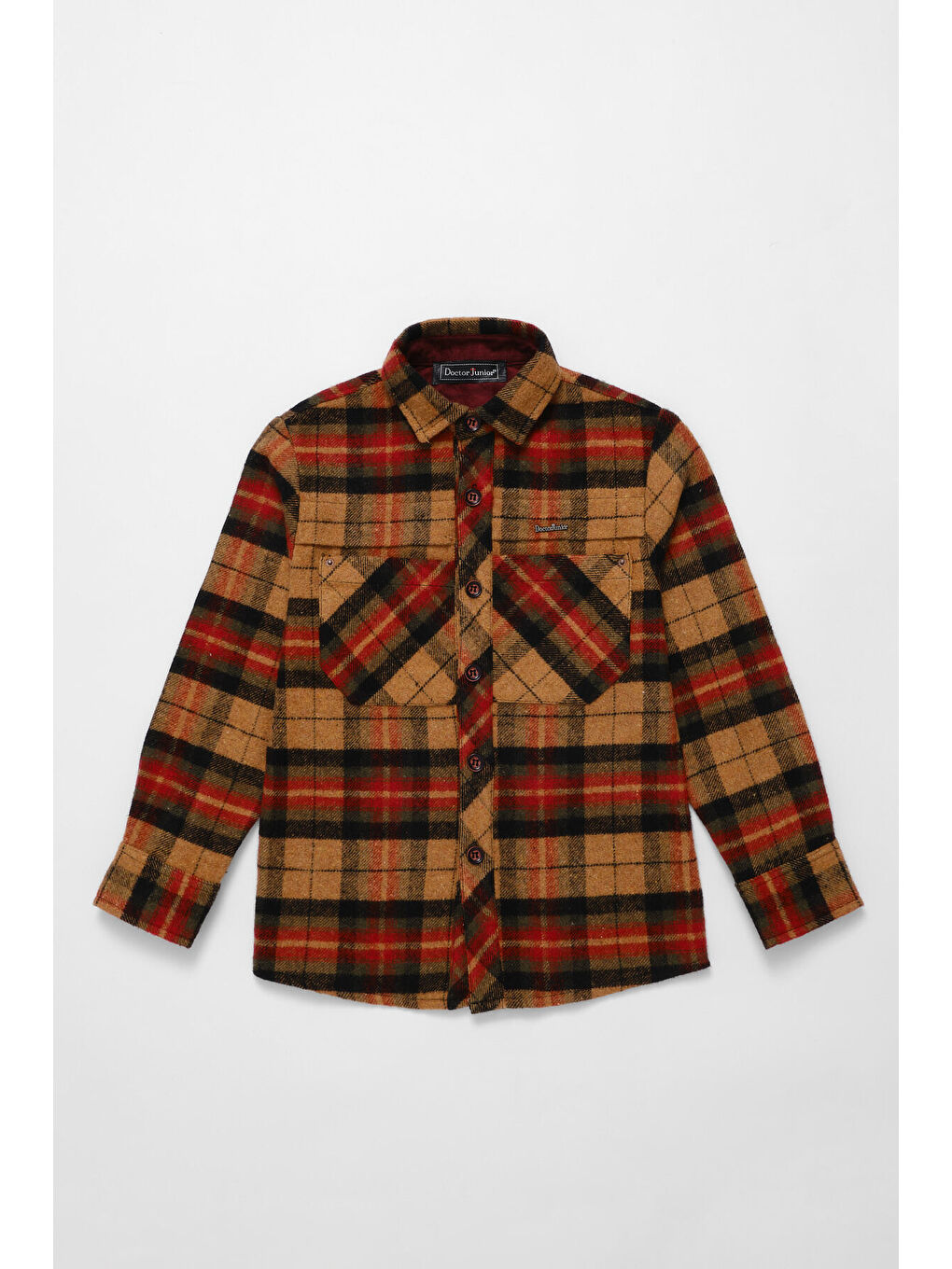 Erkek Çocuk Kahverengi Bordo Oduncu Gömlek