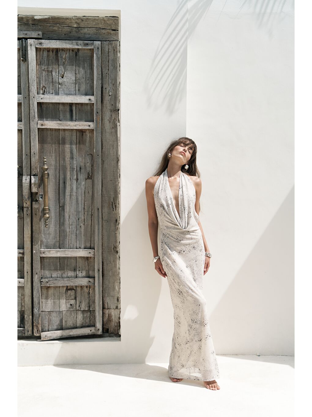 Galagher Degaje Bej Uzun Elbise-1