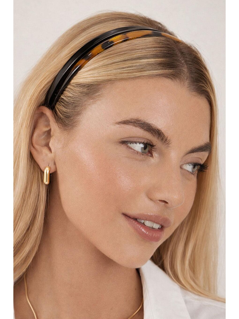 Midi Kaplumbağa Kabuğu Desenli ve Siyah Asetat Taç -1 cm-2li-1