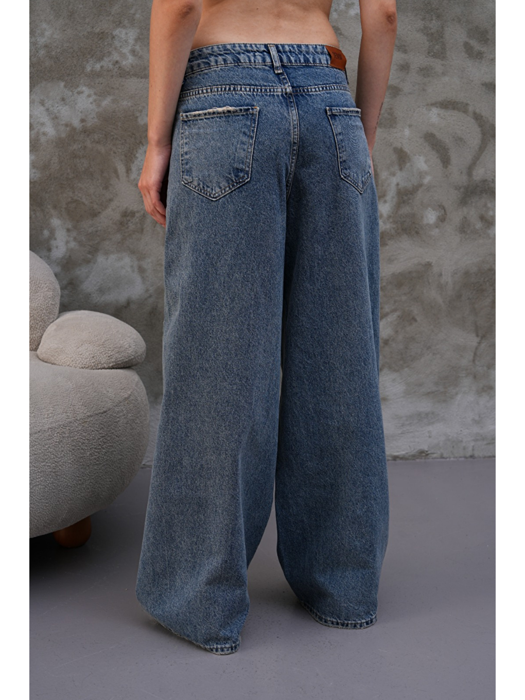 Miami Lacivert Straight Wide Kadın Jean-7
