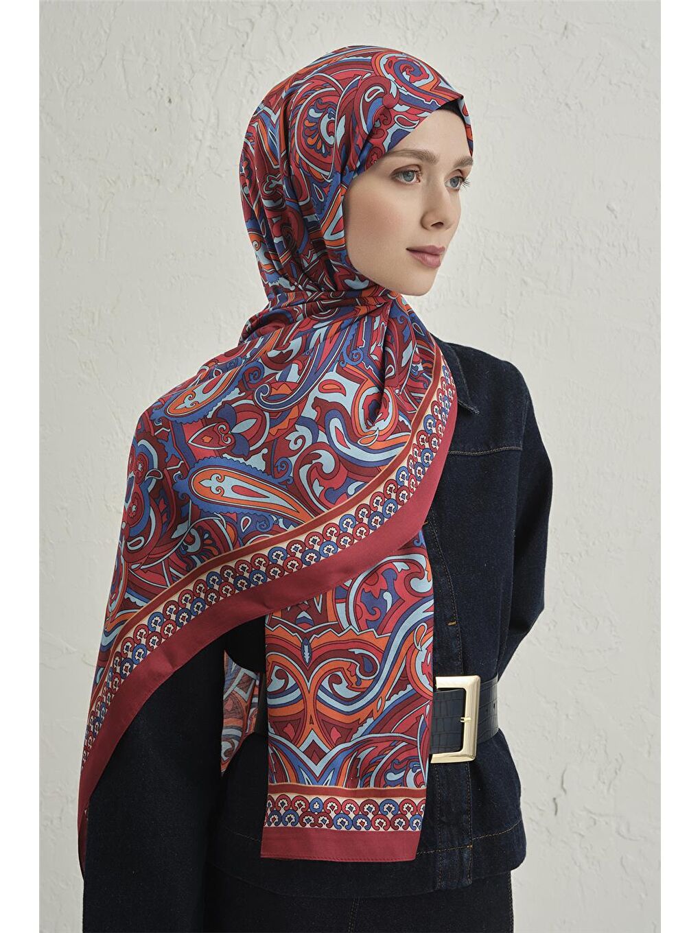 Karışık Premium Pure Etnik Desen Şal 2 13-1