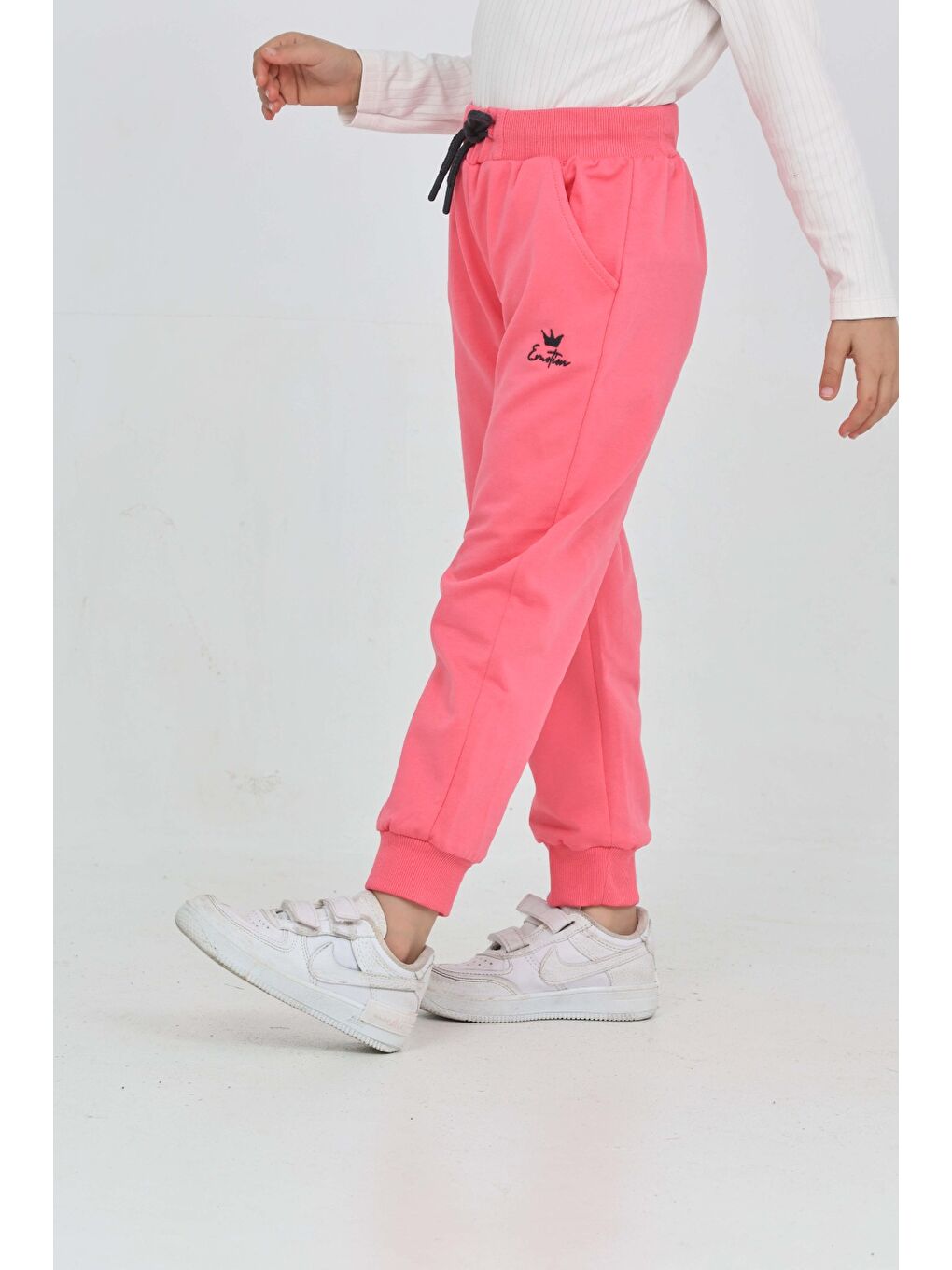 Fuşya Kız Çocuk Taç Nakışlı Eşofman Alt-1