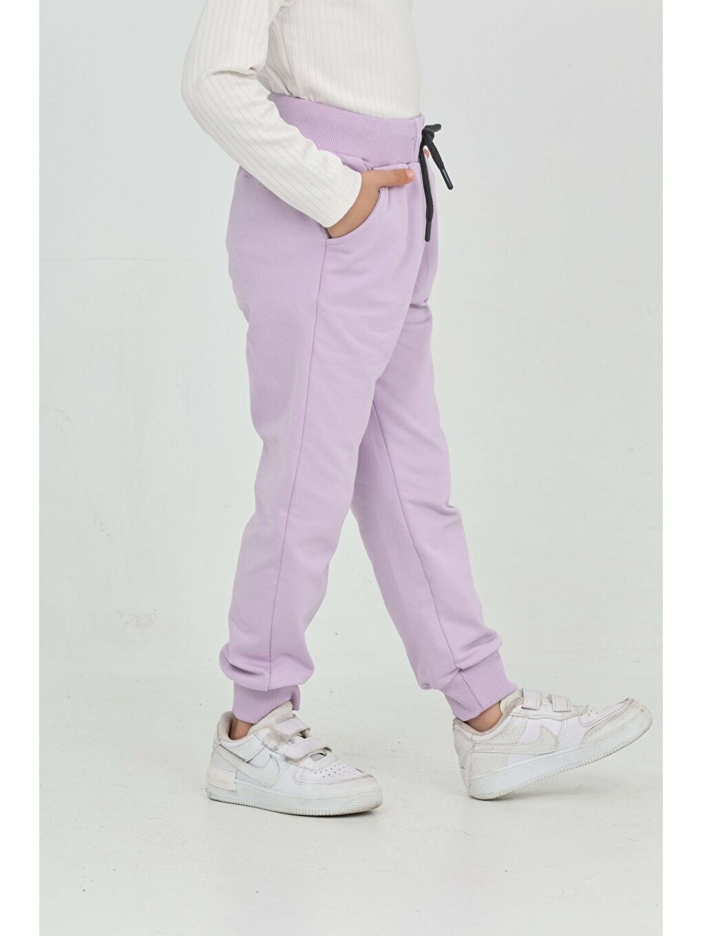 Lila Kız Çocuk Taç Nakışlı Eşofman Alt-2