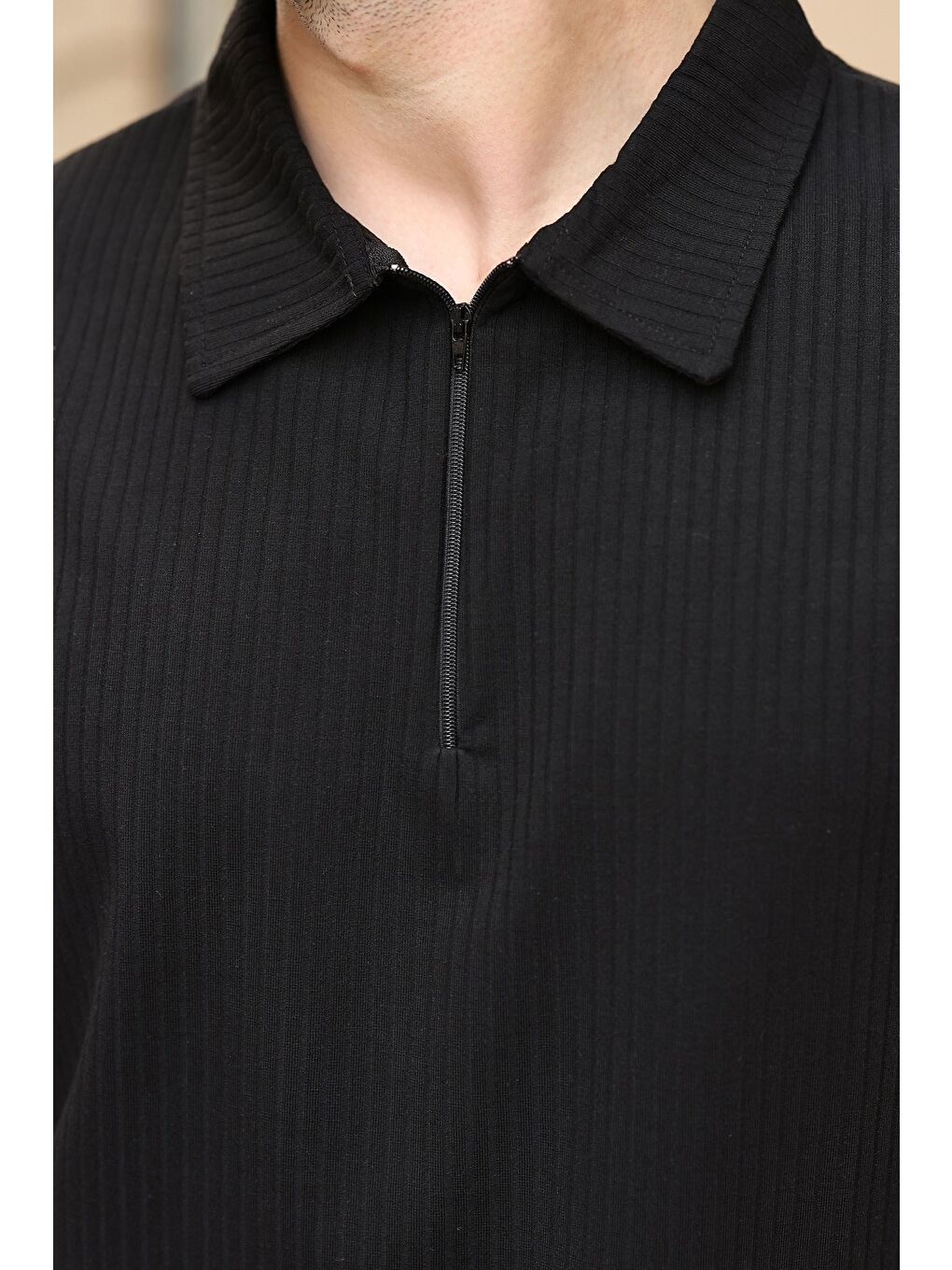 Siyah Polo Yaka T-Shirt Şort Takım E7363-3