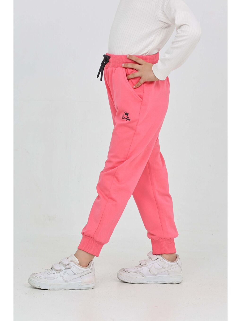 Fuşya Kız Çocuk Taç Nakışlı Eşofman Alt-3