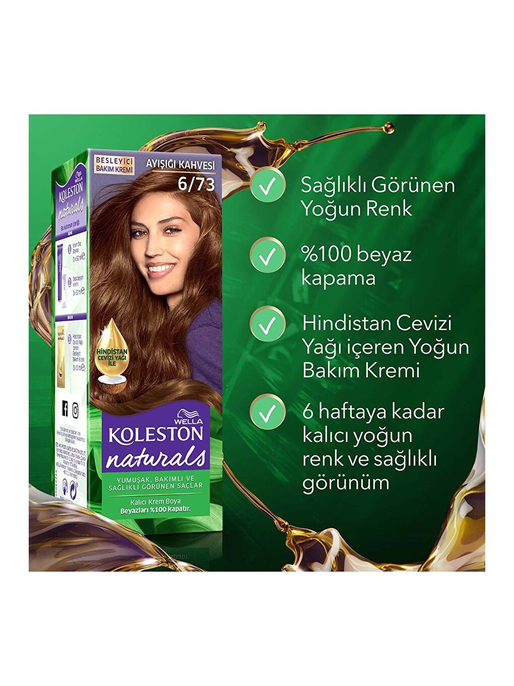 Wella Renksiz Koleston Naturals Saç Boyası 6/73 Ayışığı Kahvesi - 6