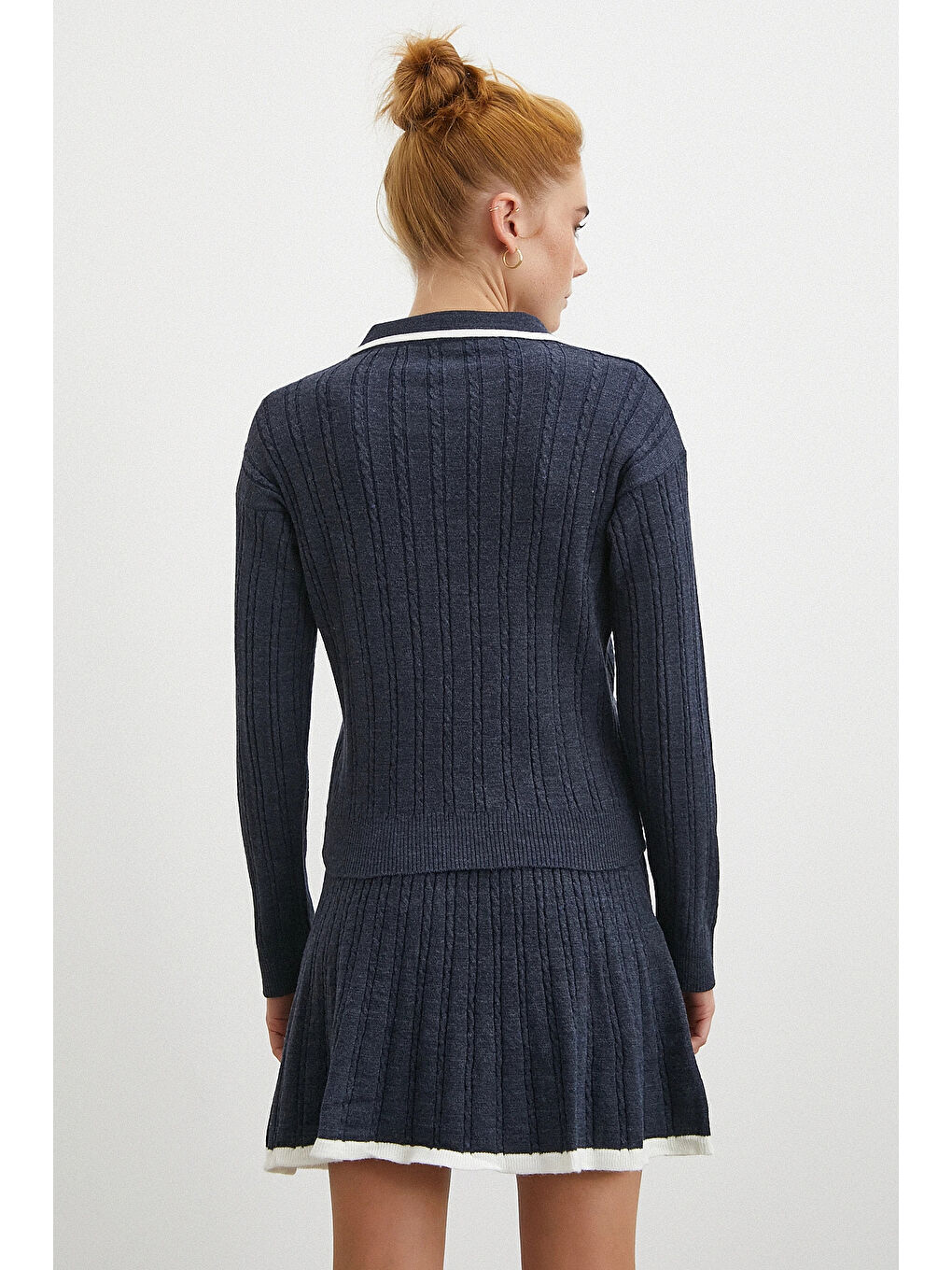 Polo Yaka Etekli Takım Lacivert-4