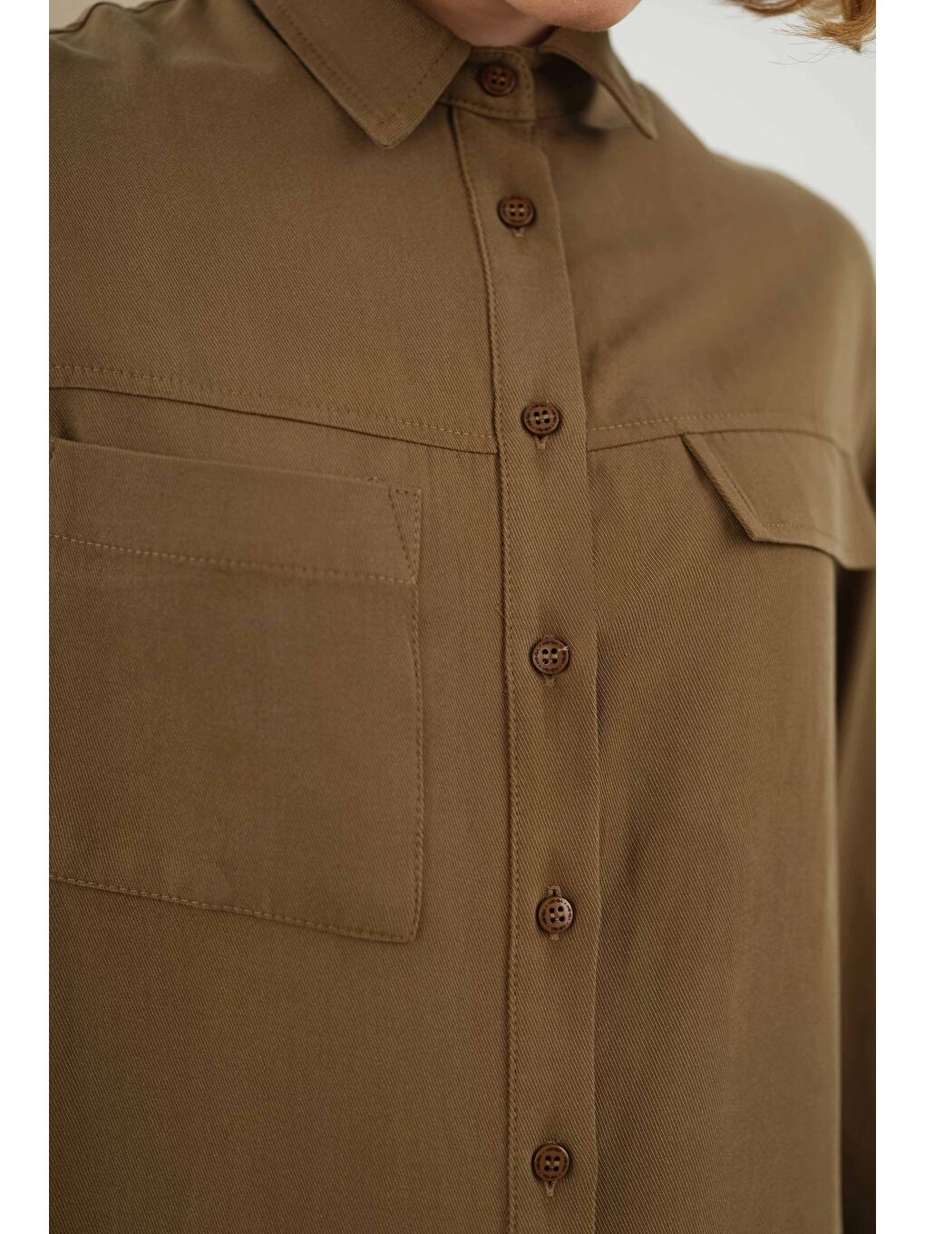Kahverengi Robadan Cepli Gömlek Ceviz Kabuğu-4