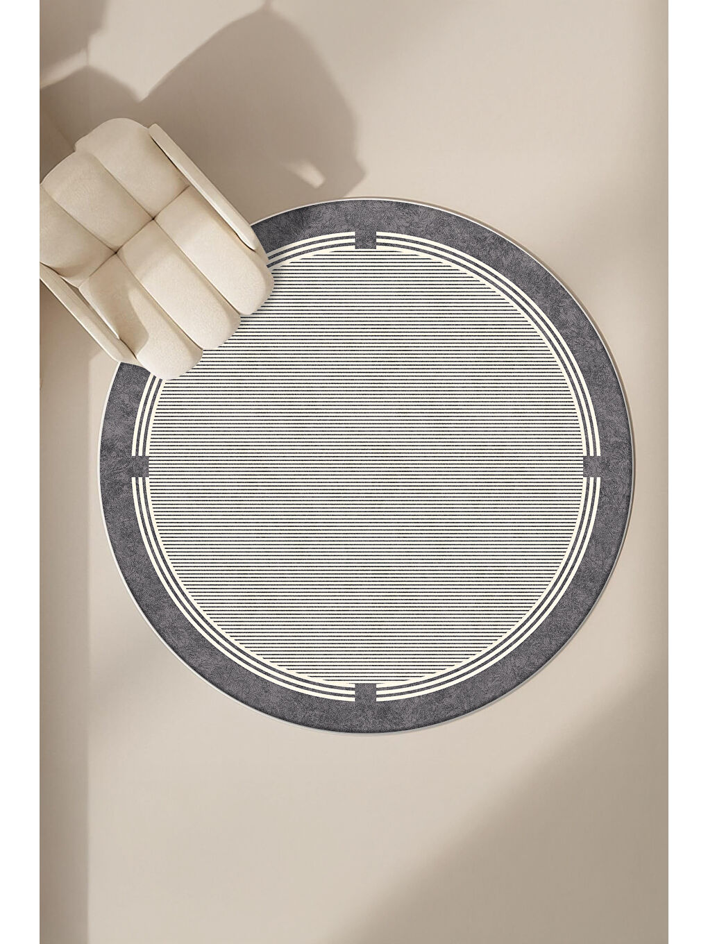 Antrasit Modern Dekoratif Yıkanabilir Kaymaz Taban Halı – İnce, Yumuşak Salon Halısı, Mutfak Halısı ve Yolluk-2