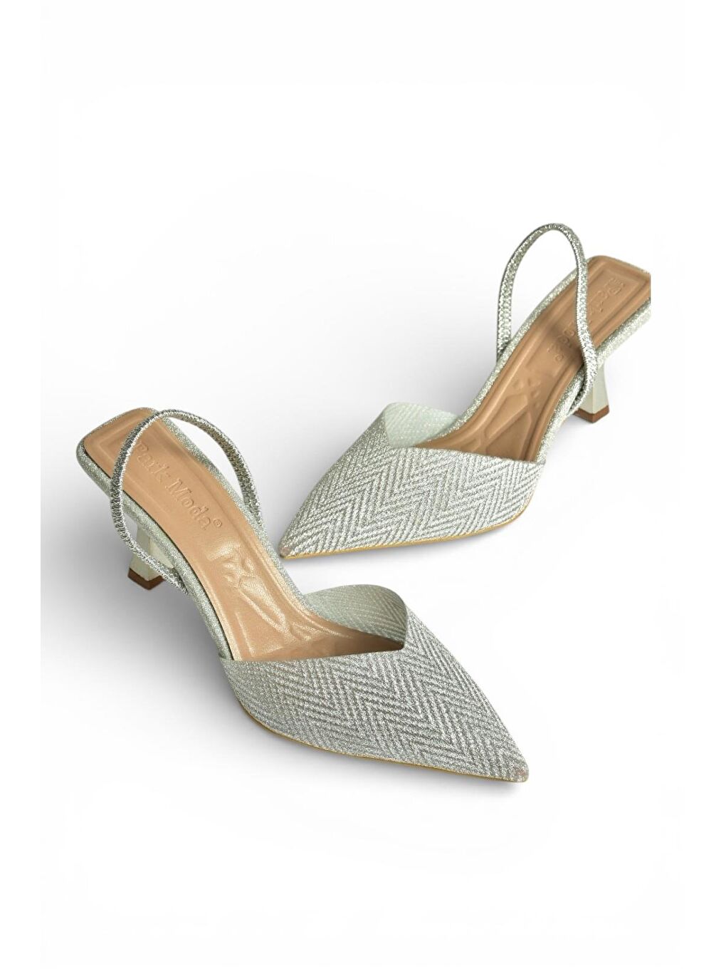 Gri Gümüş Kadın Topuklu Ayakkabı Y820444214-1