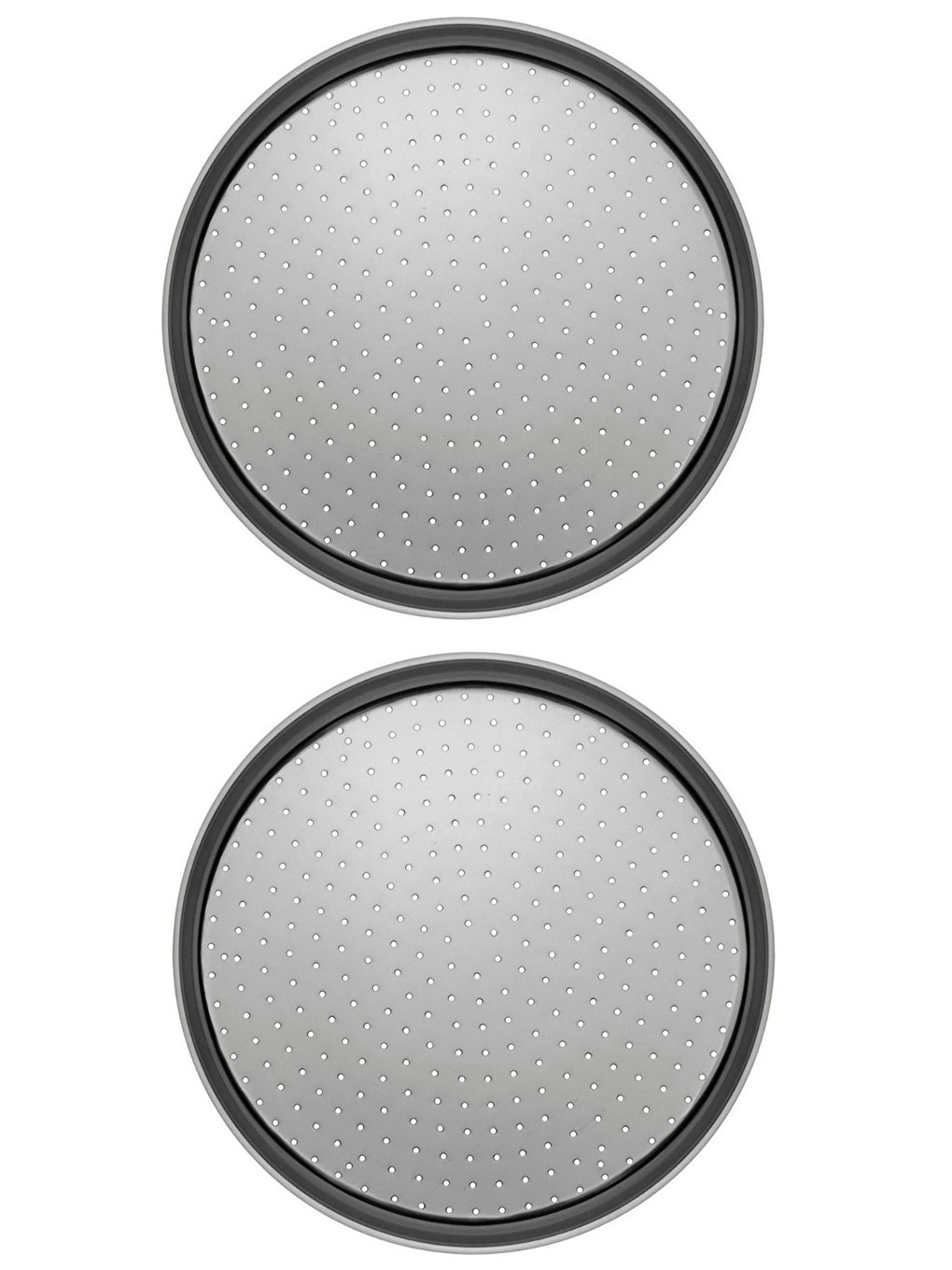 Gri Küçük Boy Delikli Pizza Tepsisi Lahmacun Pide Tepsisi 28 cm 2 Adet-1