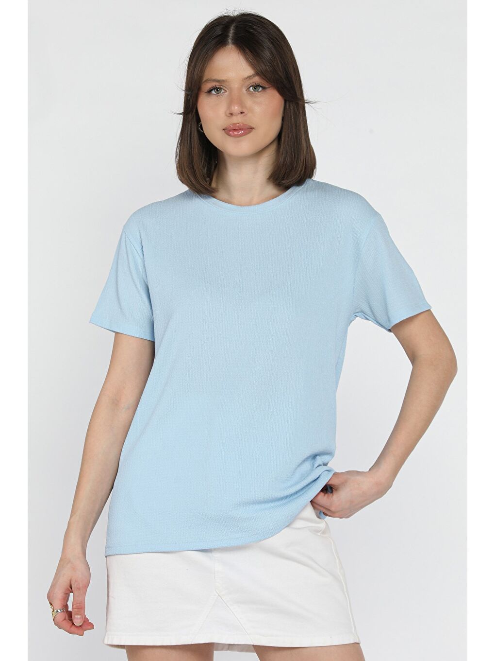 Mavi Kadın Bisiklet Yaka Basic Tişört