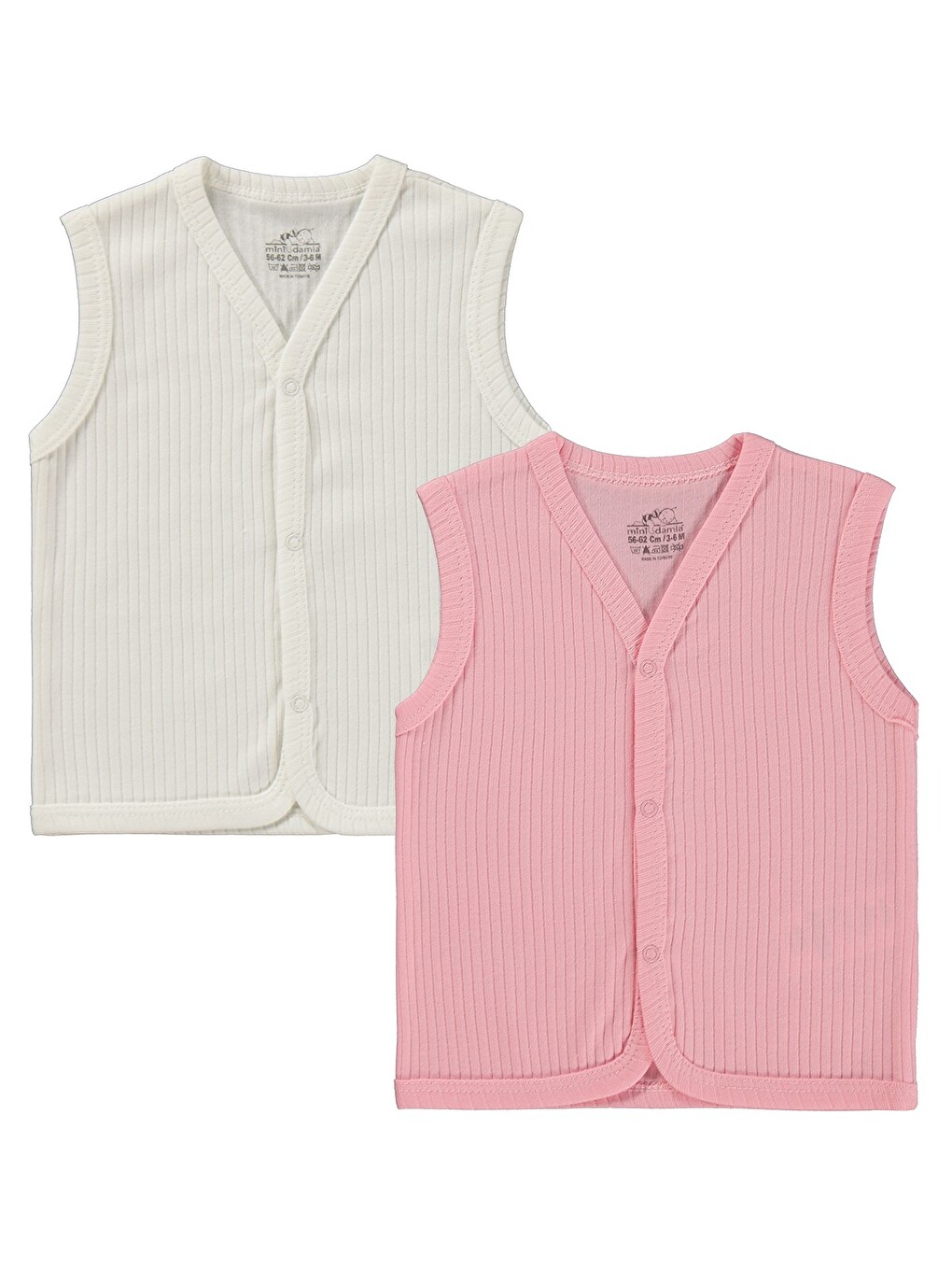 Basic 2'li Set 3-12 Ay Yelek - Pembe