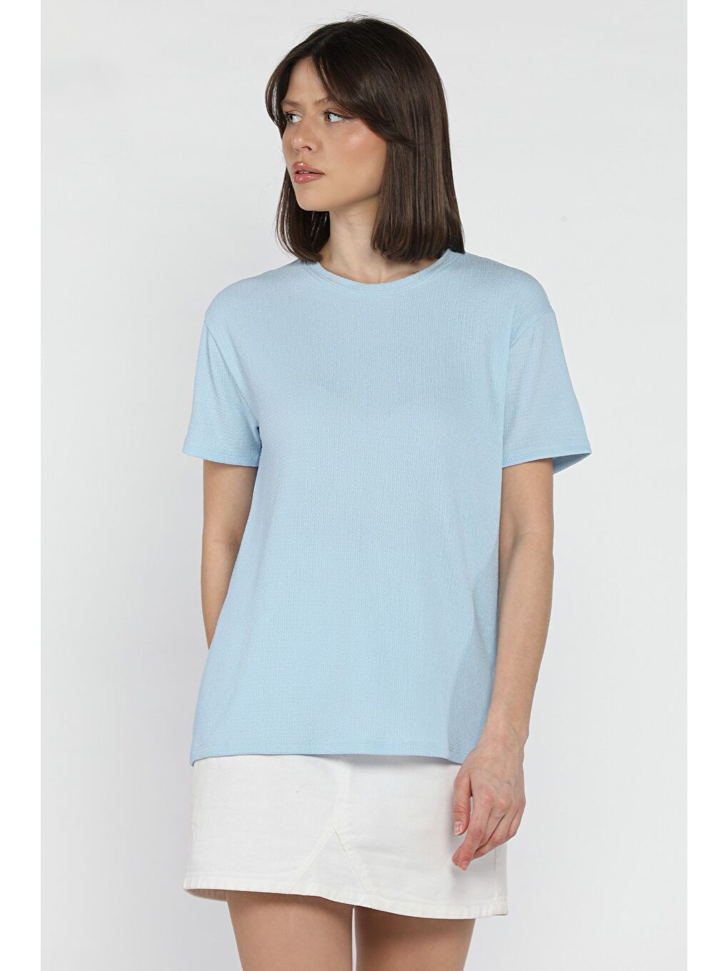 Mavi Kadın Bisiklet Yaka Basic Tişört-1