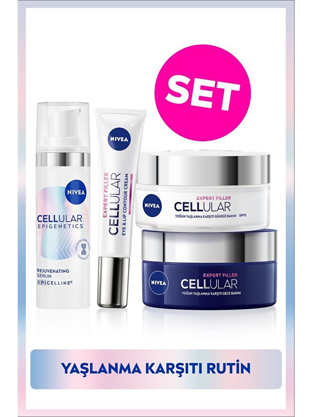 Cellular Epigenetics Rejuvenating Yaşlanma Karşıtı Serum 30ml, Göz Kremi, Gündüz ve Gece Kremi 50ml