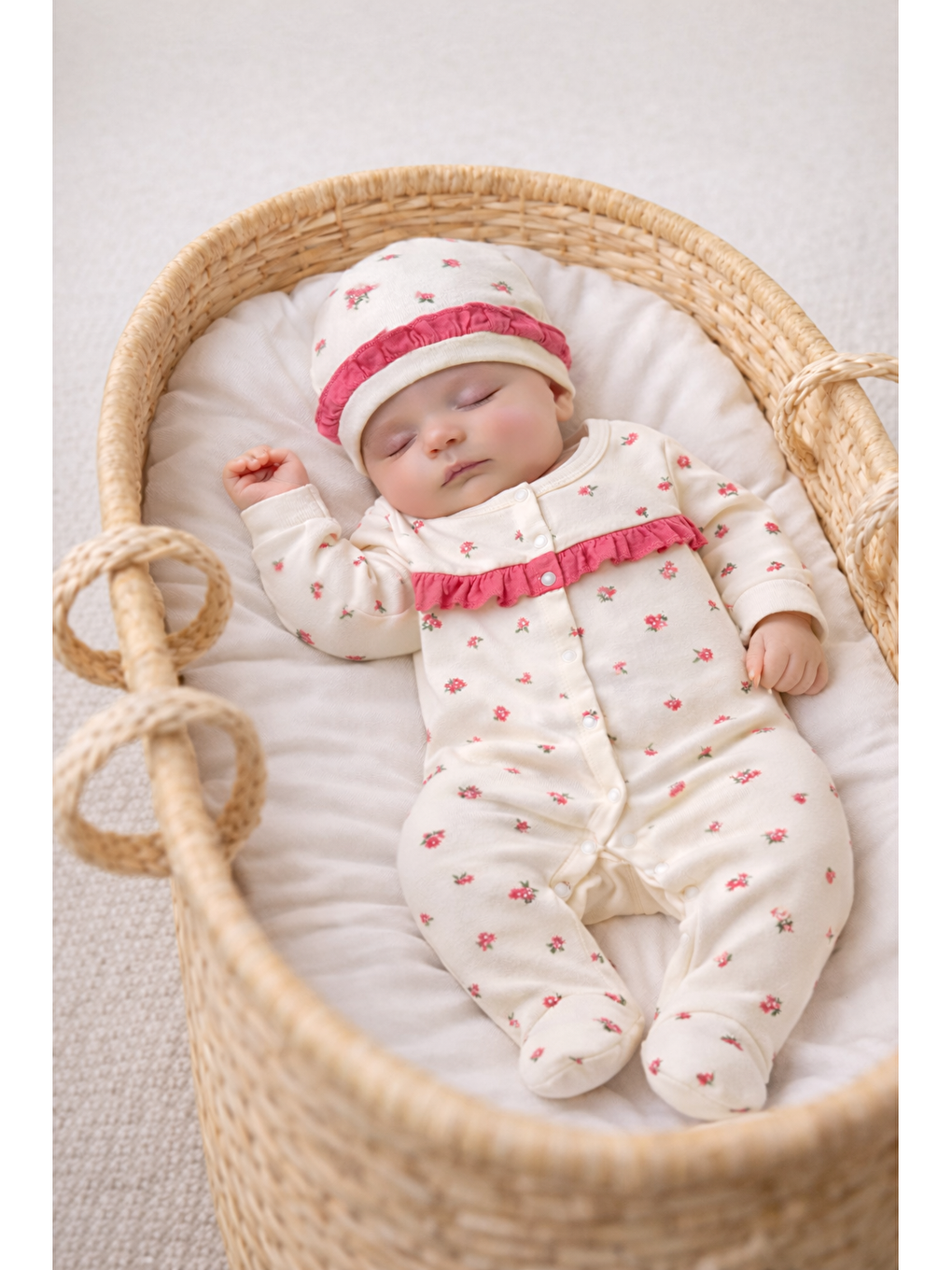 Ekru 5li Hastane Çıkış Seti Tulumlu 90*90 Tek Kat Battaniye Pamuk Lüx-1