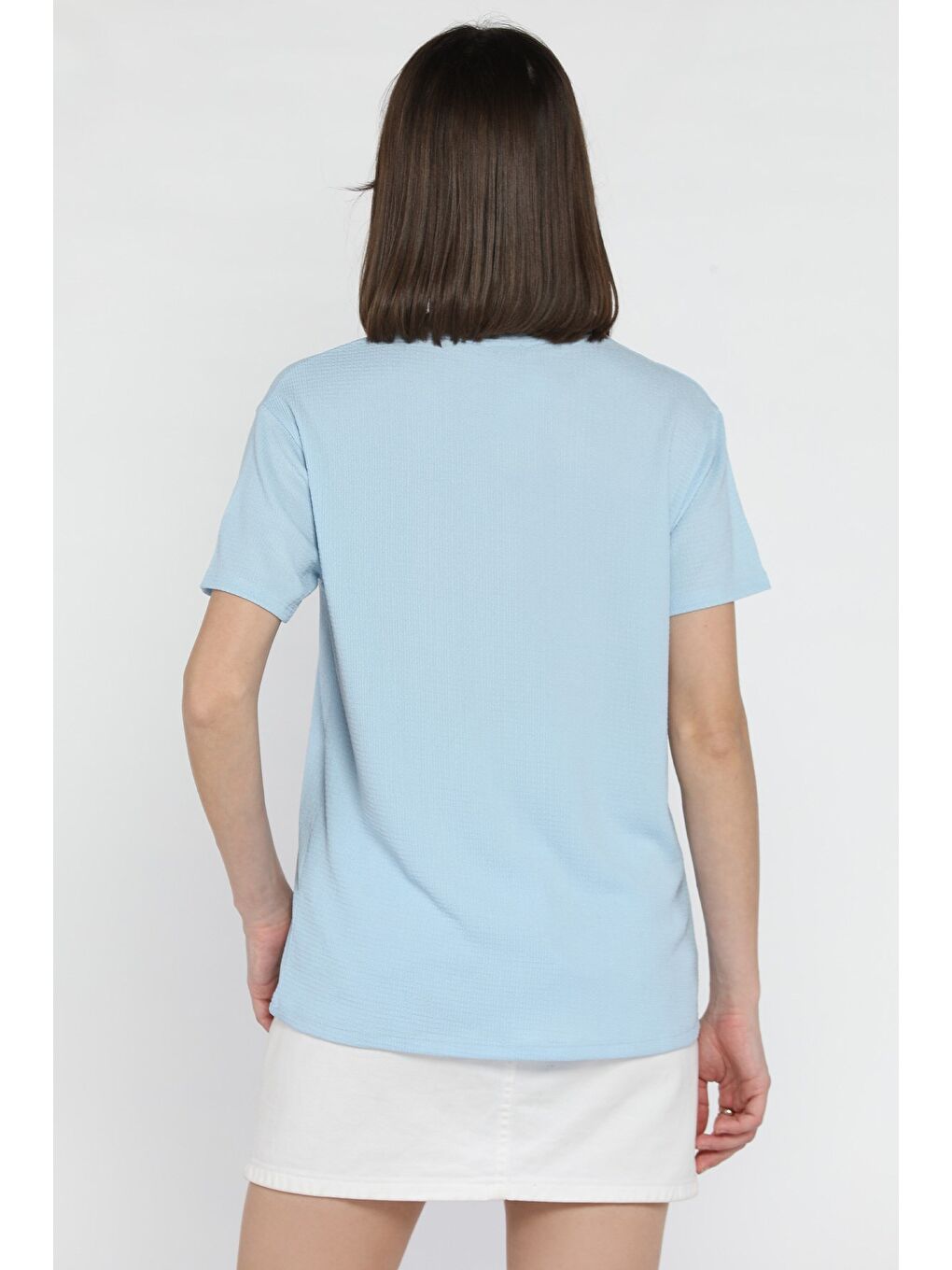 Mavi Kadın Bisiklet Yaka Basic Tişört-2