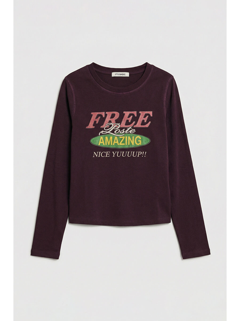 Kahverengi Kadın Kahve Bordo w5 Free Amazing Baskılı Tasarım Sweatshirt-1