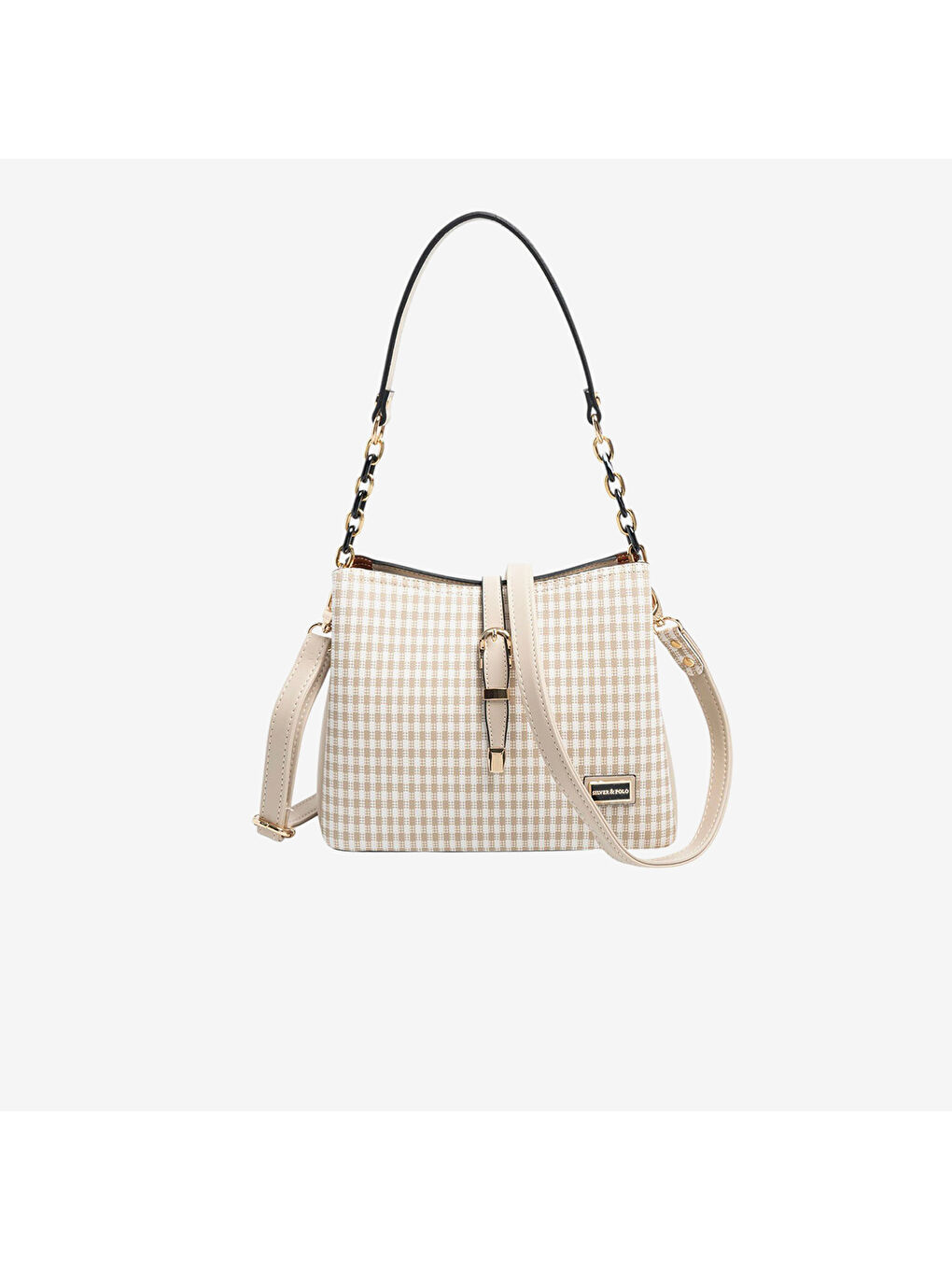 Kadın SP974-M191 SILVER POLO Omuz Çantası Kum Beji-Kum Beji-4