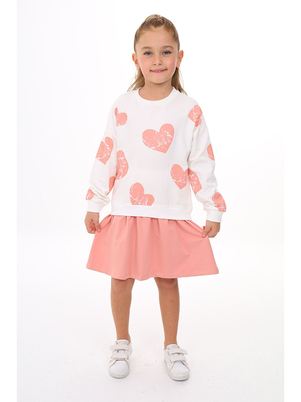 Mercan Kız Çocuk Baskılı Elbise