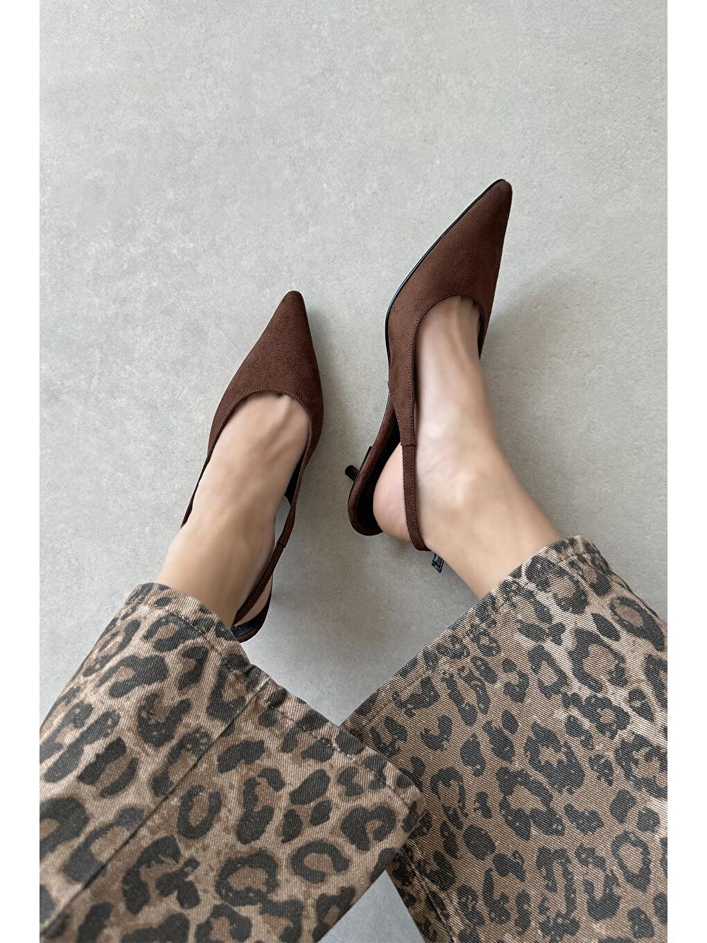 Kahverengi Cuesta  Kadın Topuklu Süet  Ayakkabı Kahve