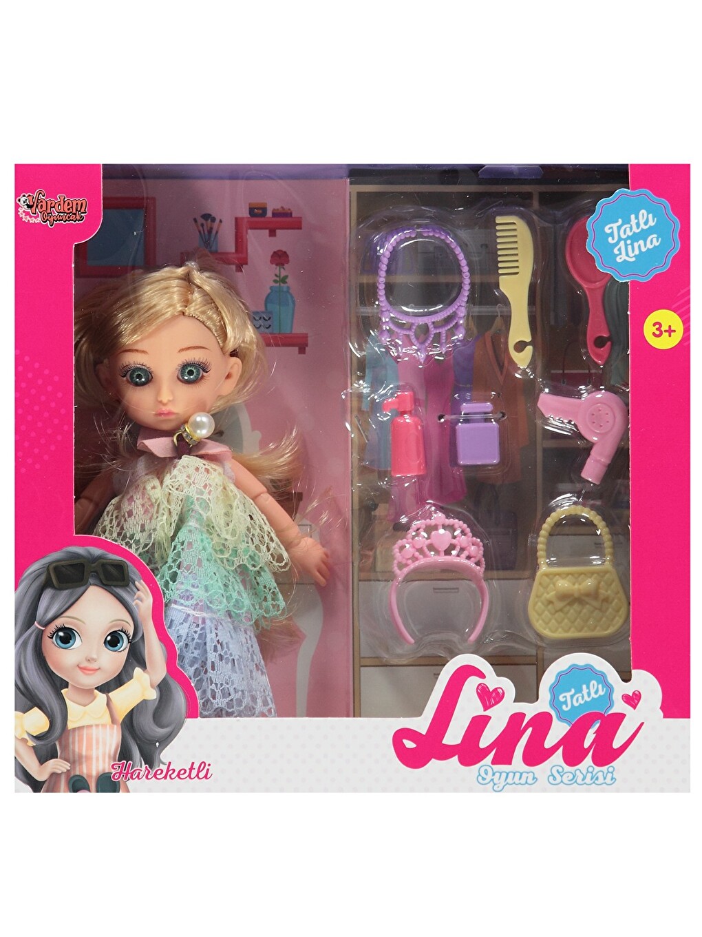 Oyuncak Kutulu Aksesuarlı Tatlı Lina Bebek - Sarı