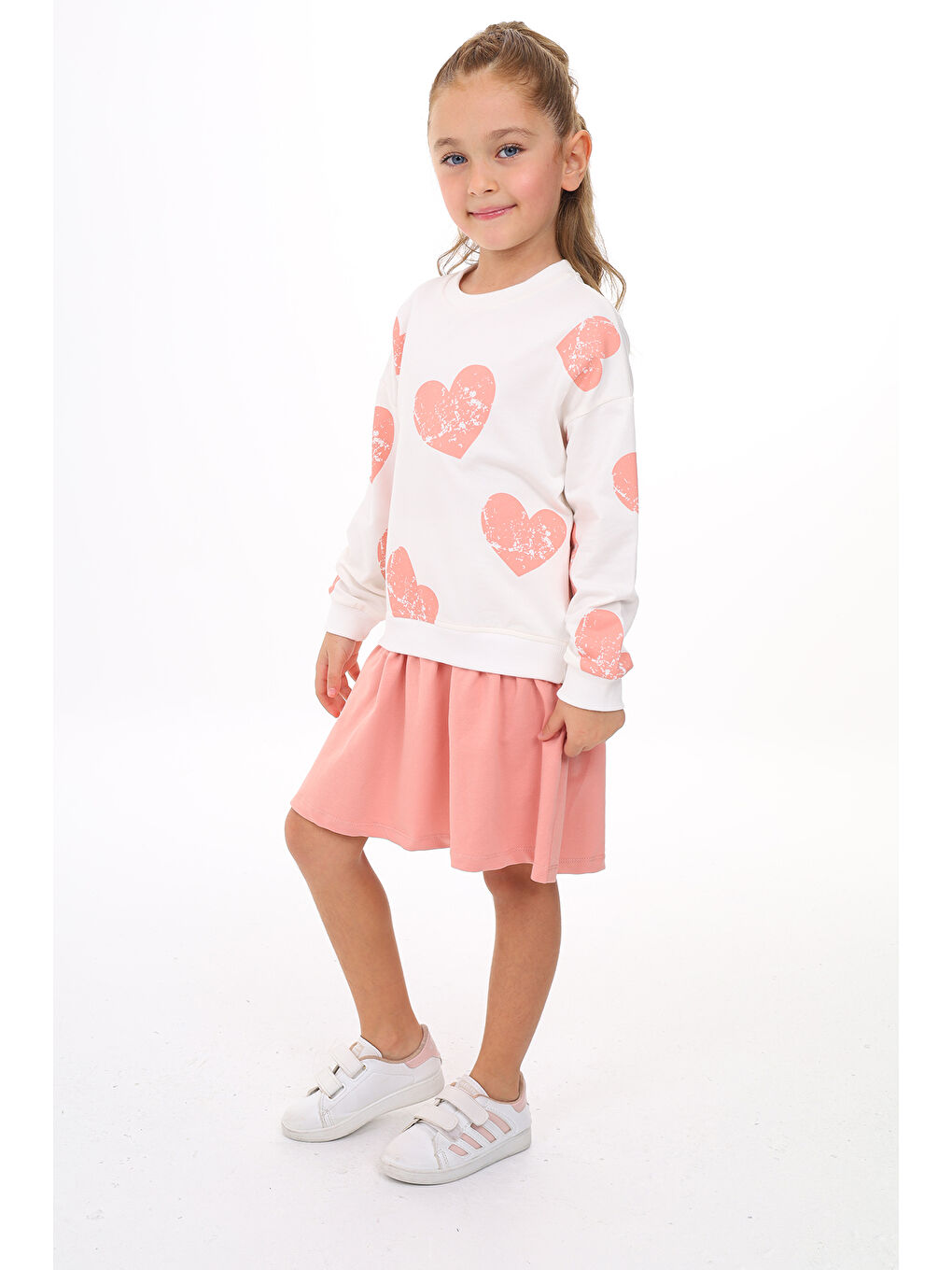 Mercan Kız Çocuk Baskılı Elbise-3