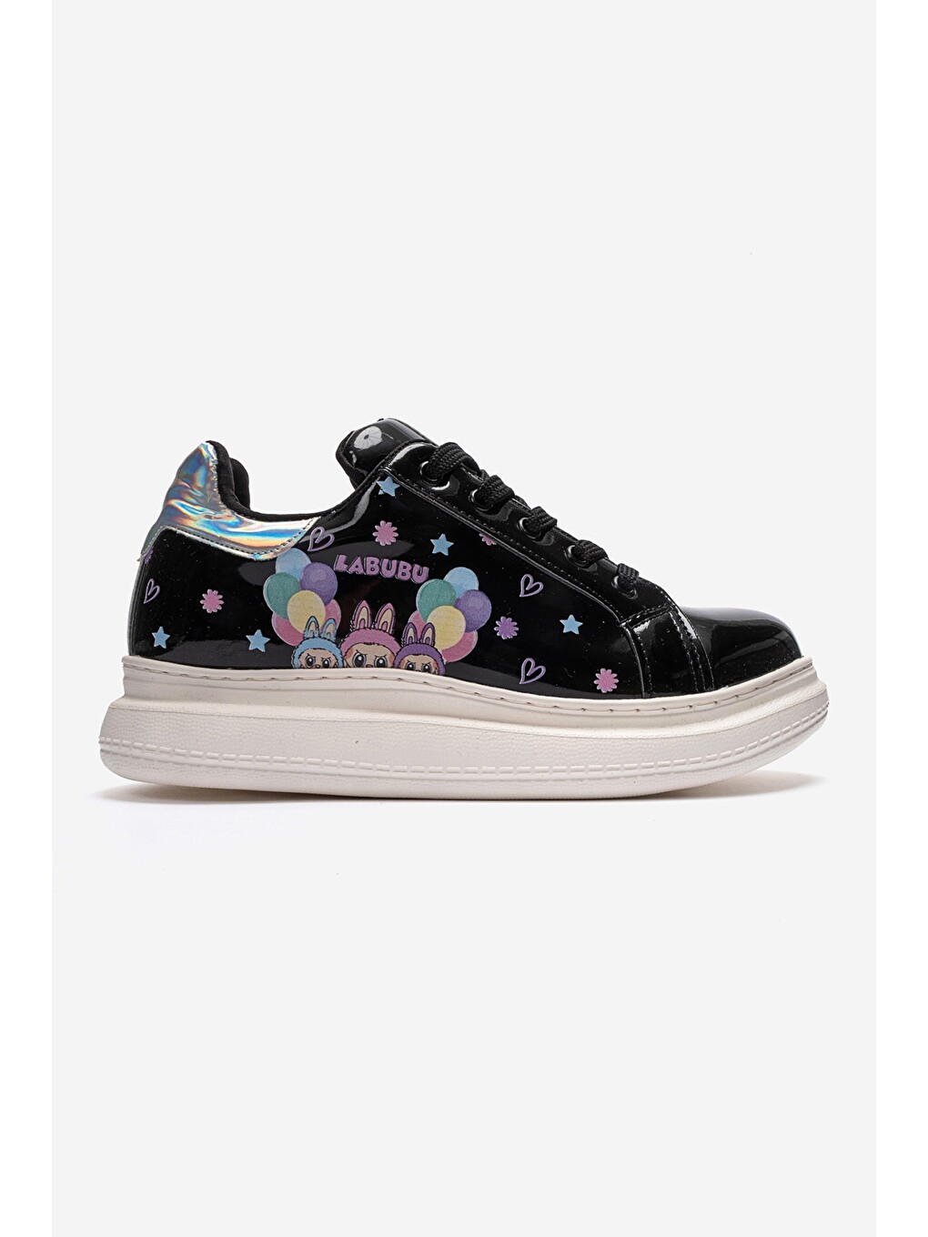 Kız Çocuk Siyah Rugan Sneaker Ayakkabı-3