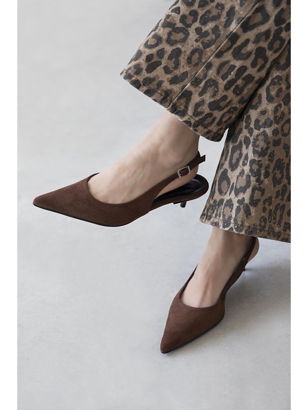 Kahverengi Cuesta  Kadın Topuklu Süet  Ayakkabı Kahve-1