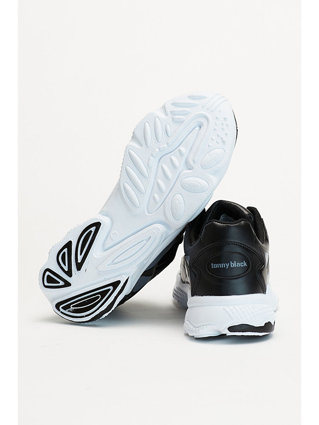 Unisex Siyah Gri Rahat Kalıp Yüksek Taban Bağcıklı Spor Ayakkabı-3