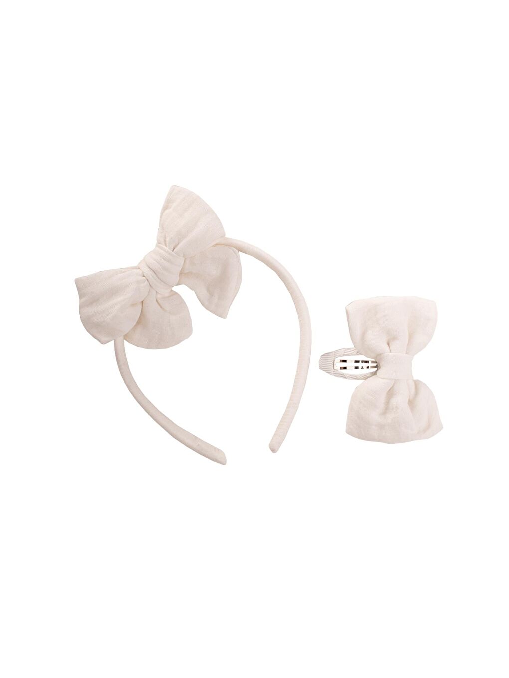 Beyaz Taçlı Toka Seti Ekru