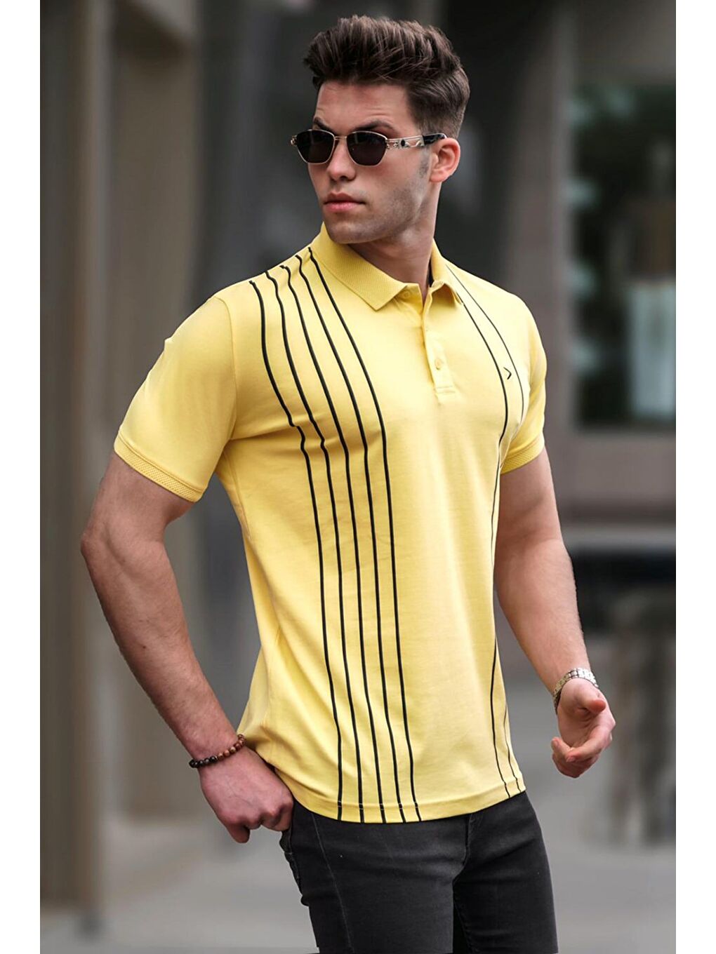 Erkek Polo Yaka Sarı Tişört 5822