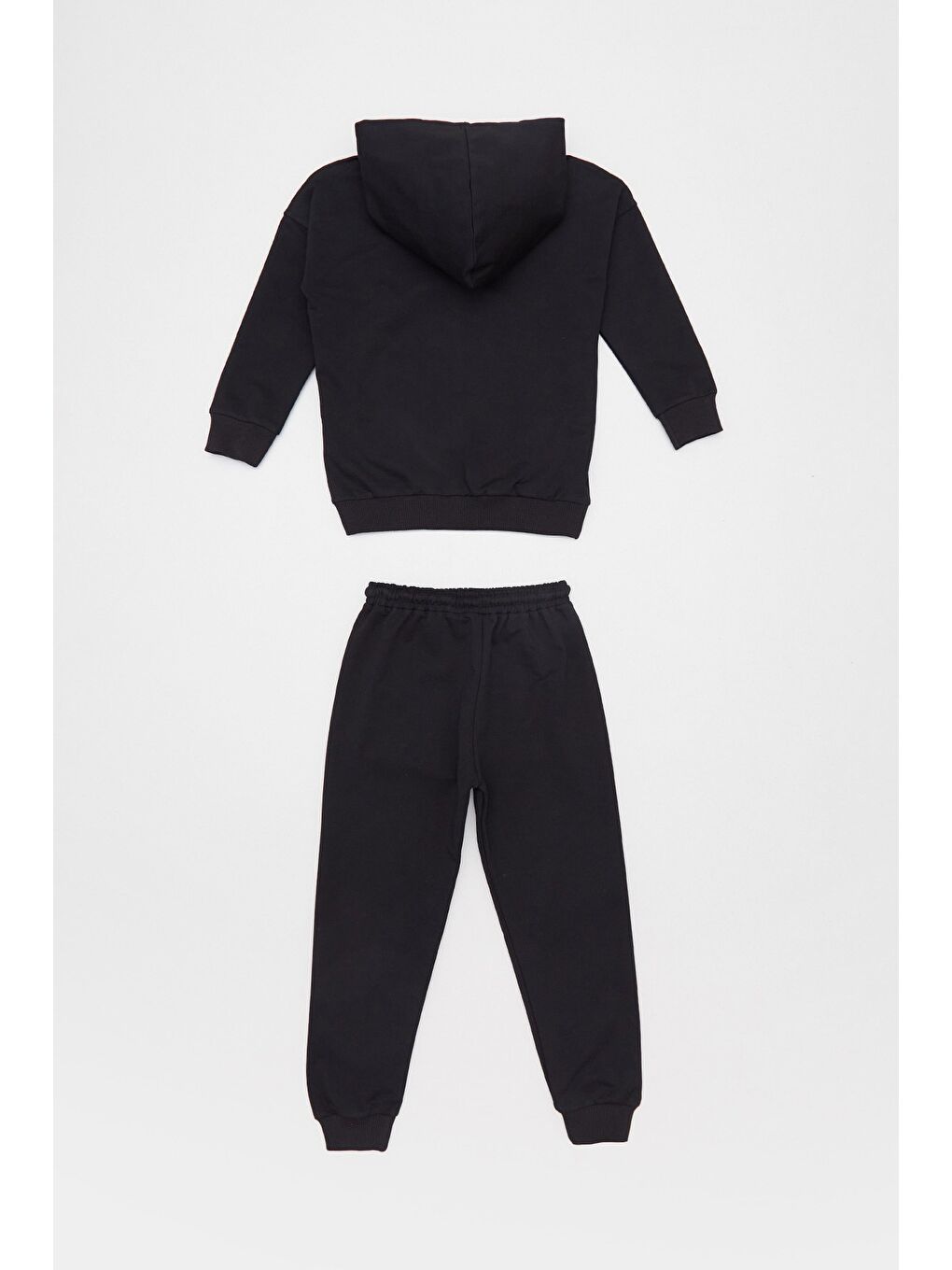 Siyah Ayıcık Baskılı Kapüşonlu Jogger Erkek Çocuk Takım-1