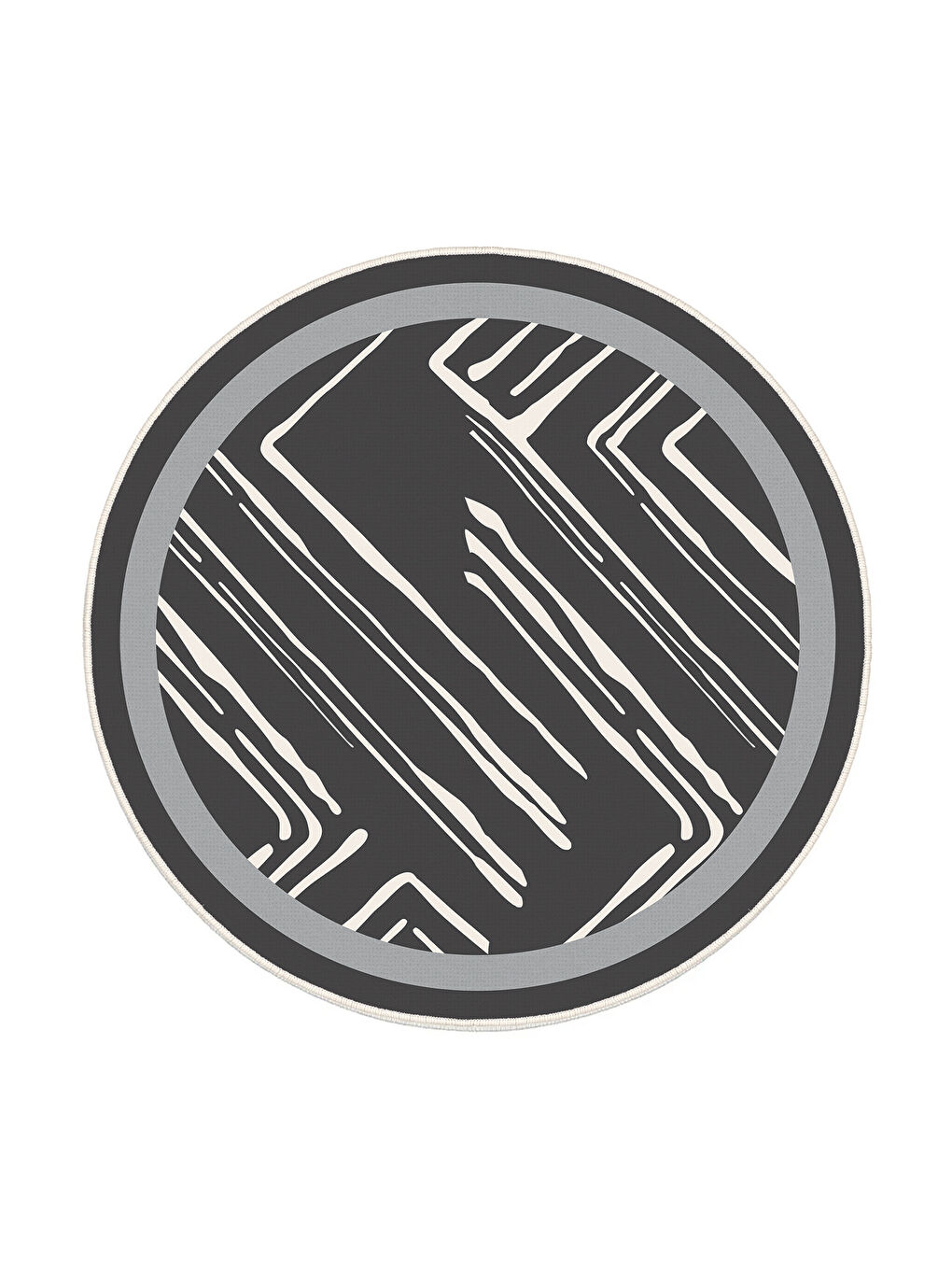 Gri Dekoratif Salon Halısı, Makinada Yıkanabilir, Kaymaz Taban, İnce & Modern Tasarım