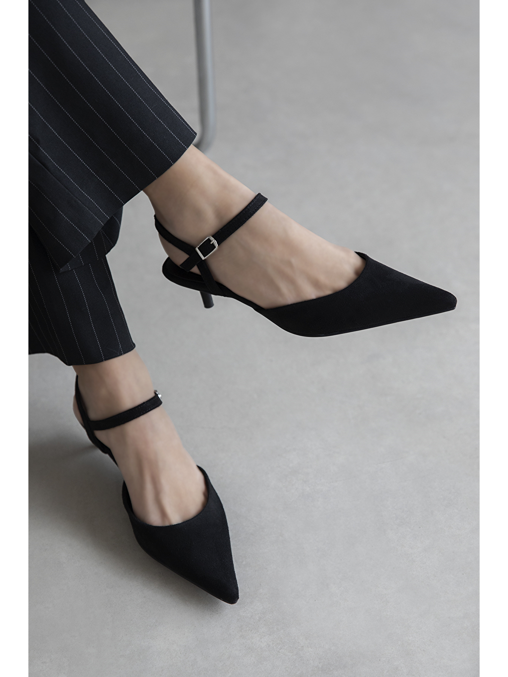 Melvin Kadın Topuklu Süet Ayakkabı Siyah