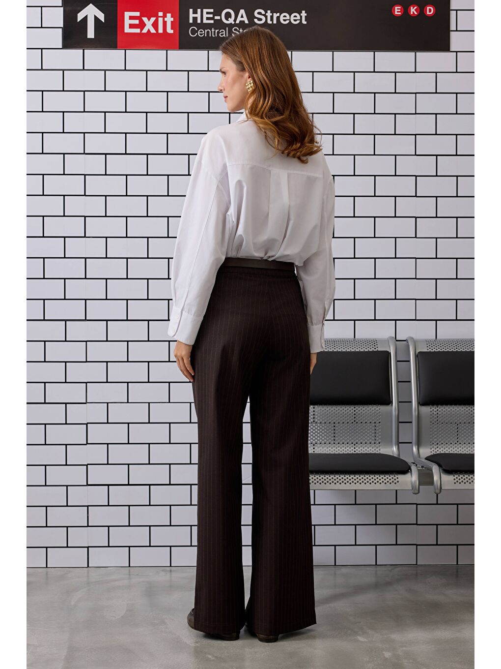 Kahverengi Yırtmaç Detaylı Pantolon Acı Kahve-3