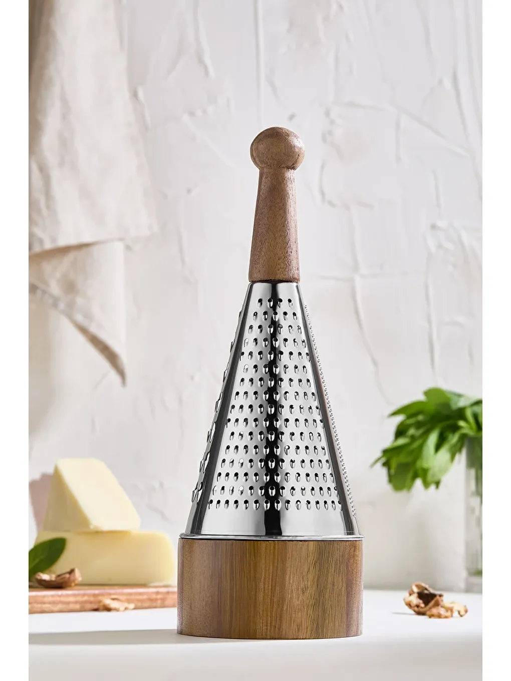 Karışık Akasya Ahşap Saplı Paslanmaz Çelik Rende - Hazneli-1