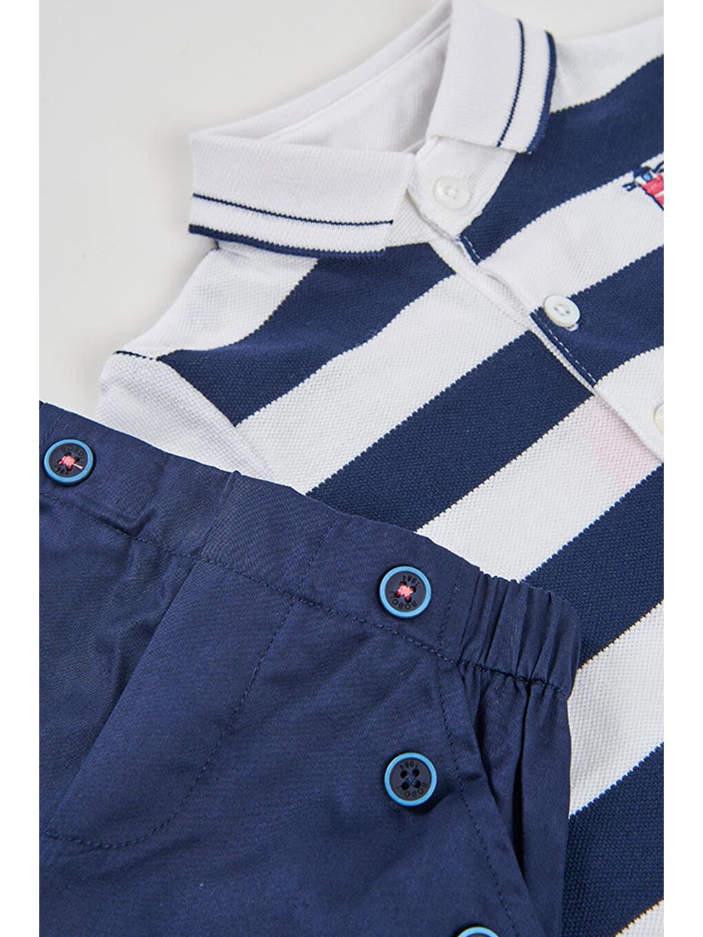 Çizgili Polo Yaka 2li Takım 6-24 Ay Lacivert-6