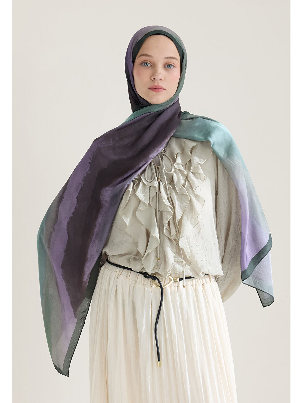 Yeşil OMBRE FLOŞ VİSKON ŞAL SOFT YEŞİL