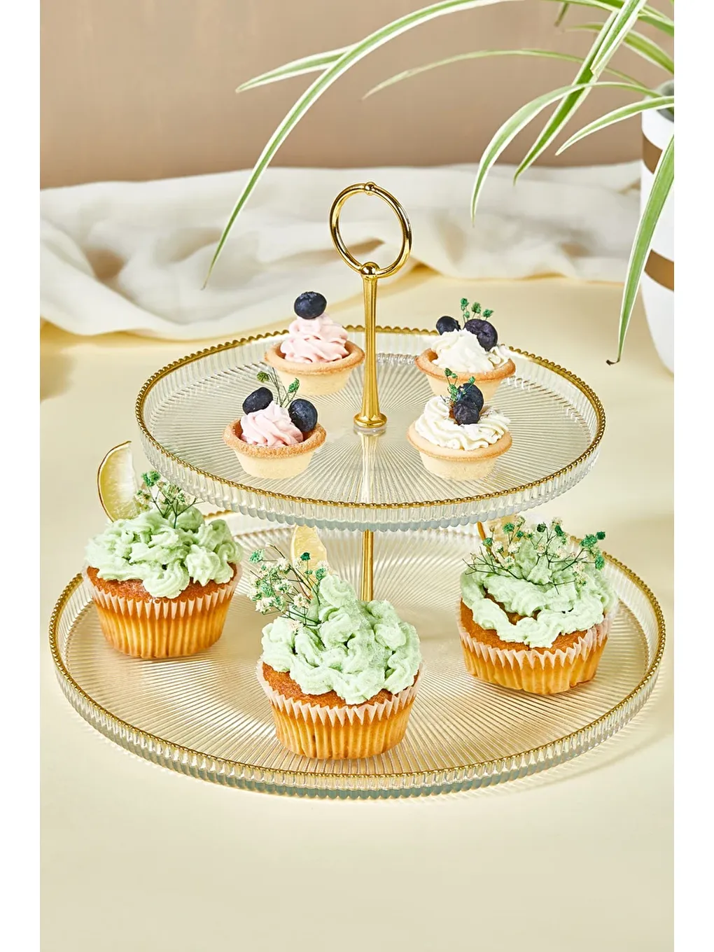 Renksiz Paris 3 Parça Pasta/Kek/Tatlı Sunum Standı-1