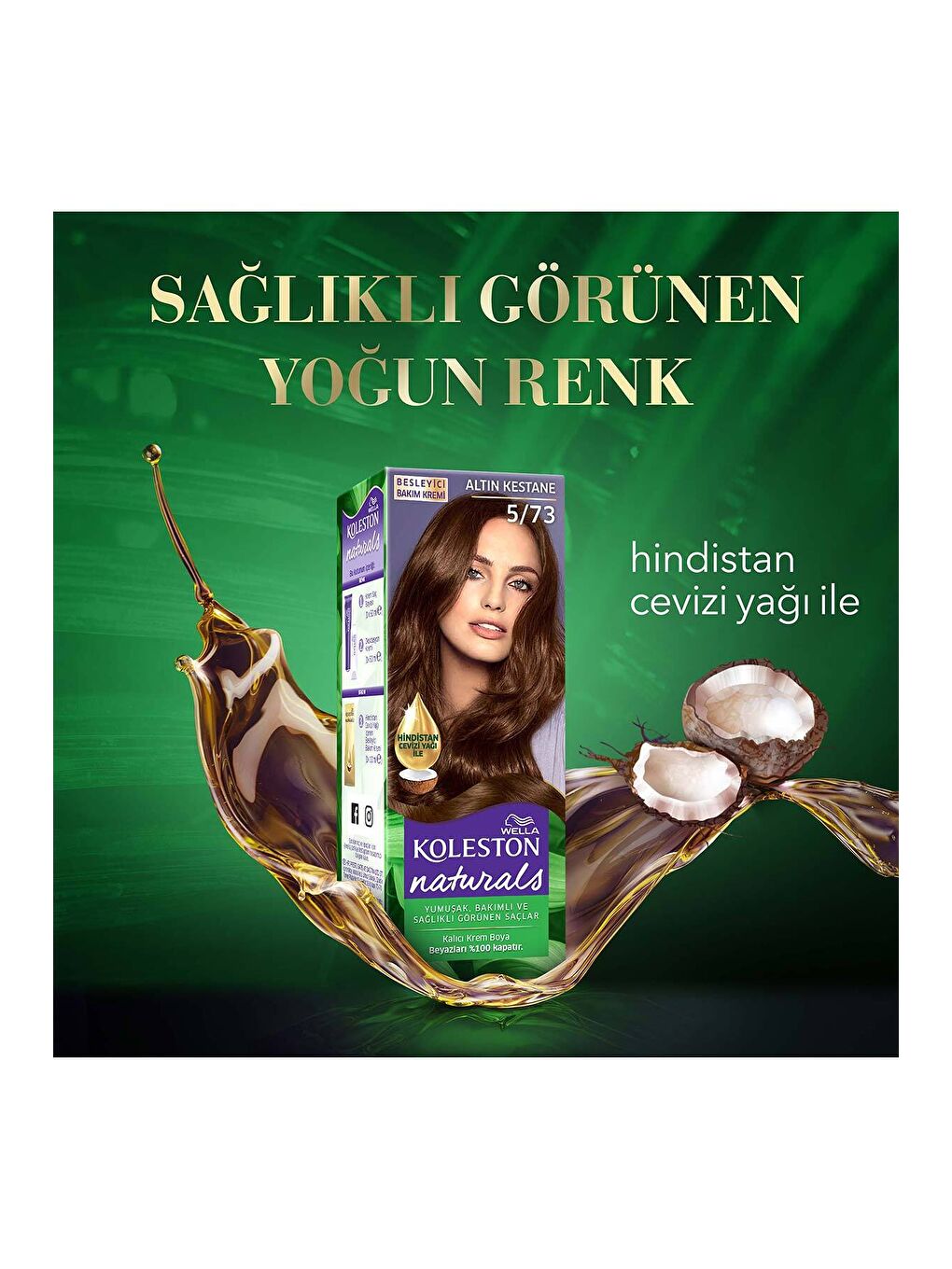 Wella Renksiz Koleston Naturals Saç Boyası 5/73 Altın Kestane - 5