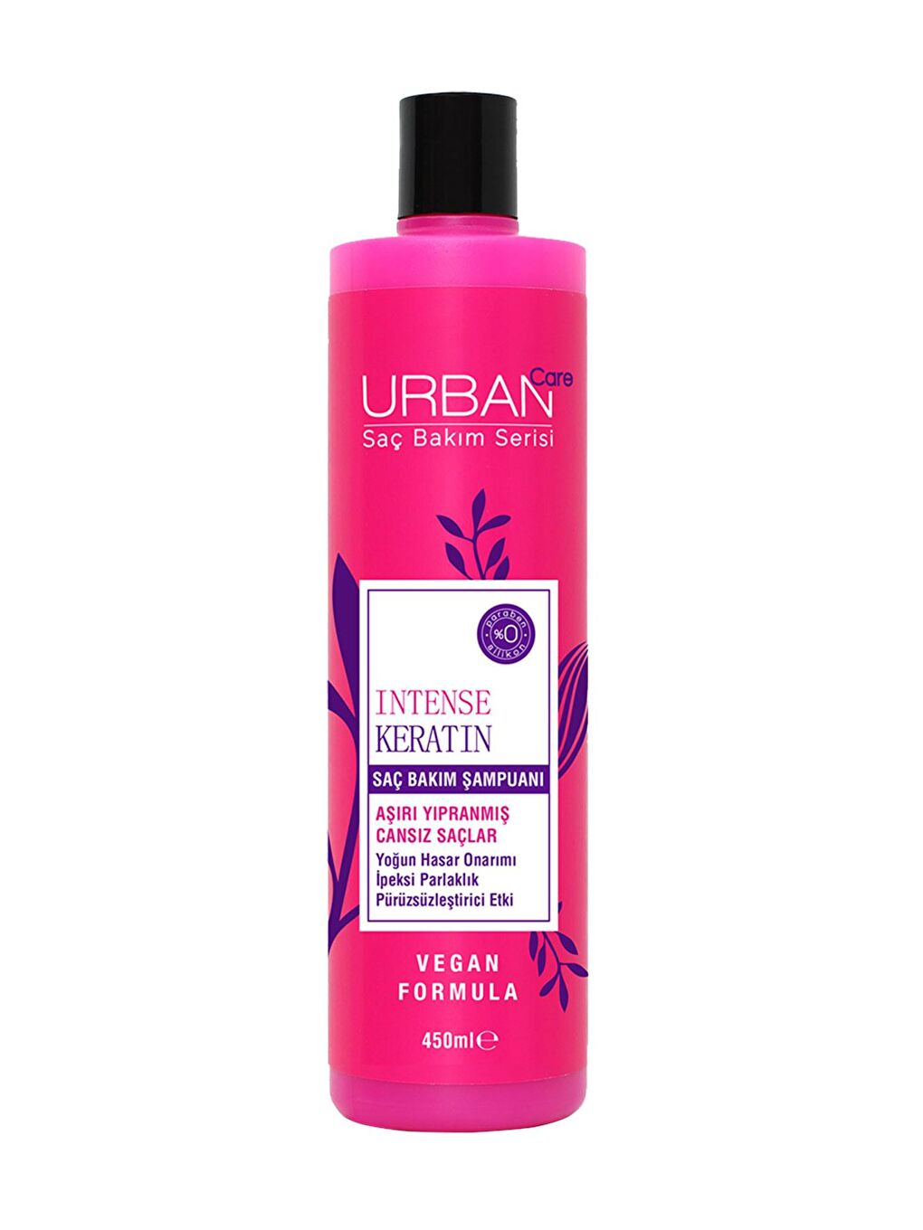 Urban Care Intense Keratin Aşırı Yıpranmış Saçlara Özel Saç Bakım Şampuanı-450 ML-Vegan - 1