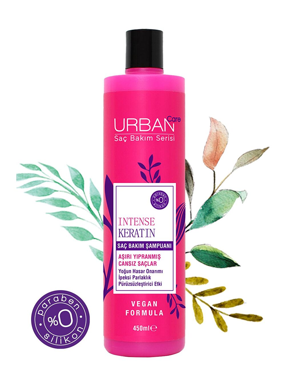 Urban Care Intense Keratin Aşırı Yıpranmış Saçlara Özel Saç Bakım Şampuanı-450 ML-Vegan - 2