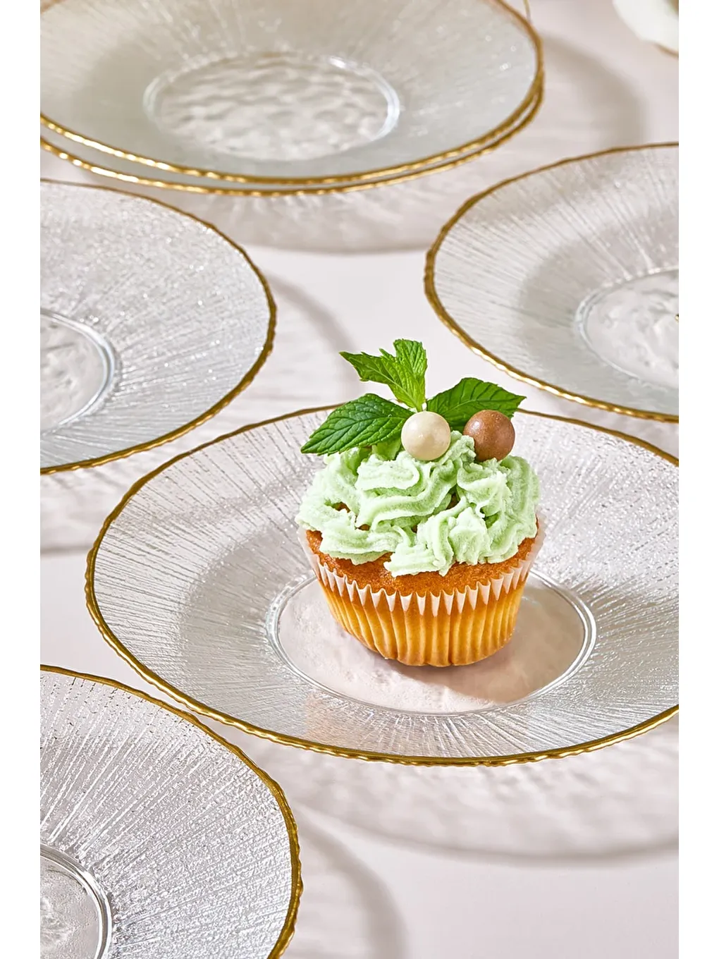 Renksiz Ekol 6 Parça Pasta/Kek/Tatlı Tabağı Seti-1