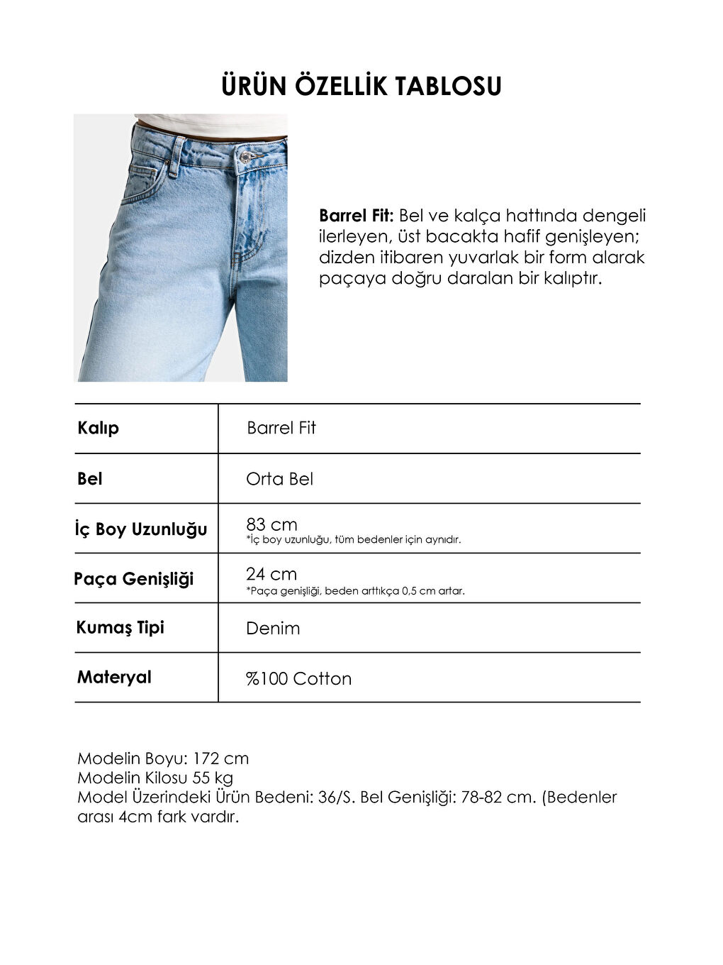 Mavi Kadın Ice 2s6-3 Barrel Mid Rise Fit Orta Bel Denim Jean-3