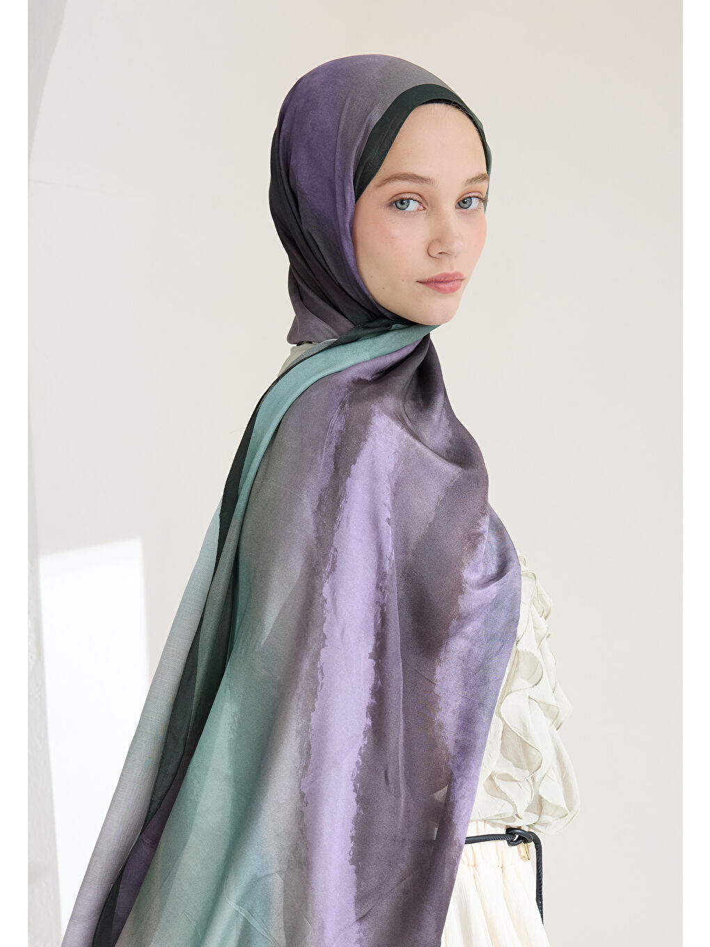 Yeşil OMBRE FLOŞ VİSKON ŞAL SOFT YEŞİL-2