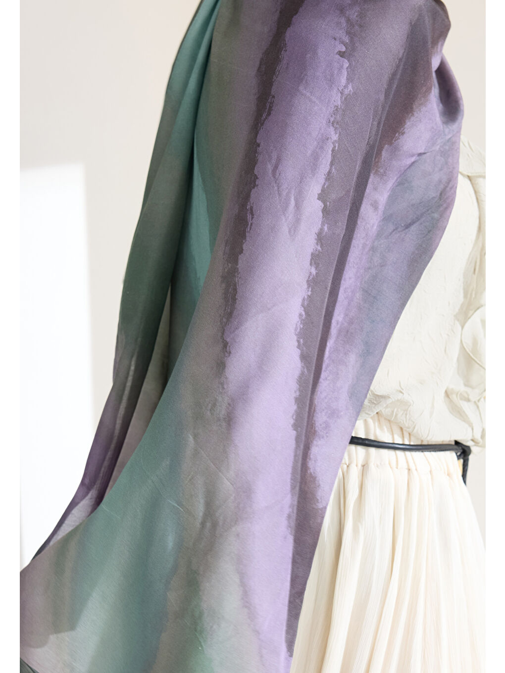 Yeşil OMBRE FLOŞ VİSKON ŞAL SOFT YEŞİL-3